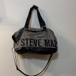 Steve Madden Black and Gray Duffel Bag